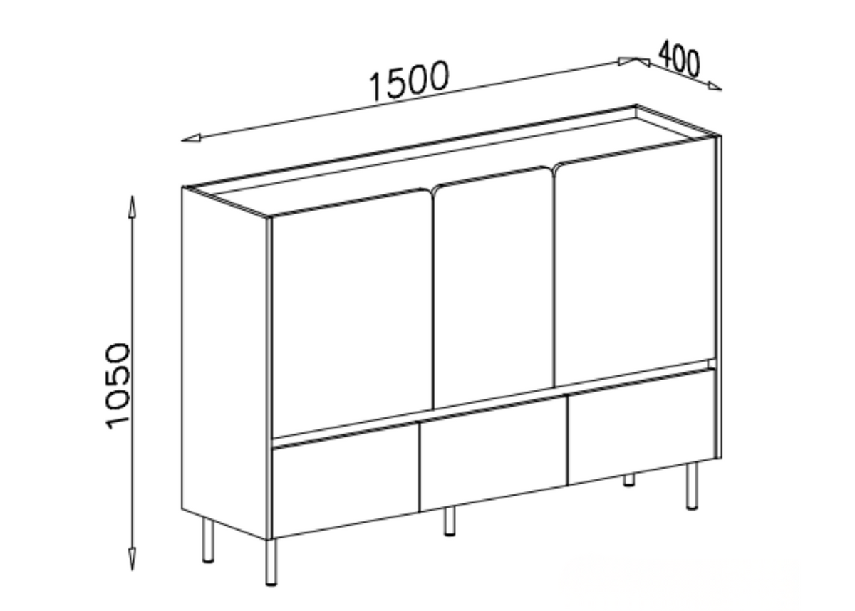 Komoda VALORIA 150 cm Eukaliptus