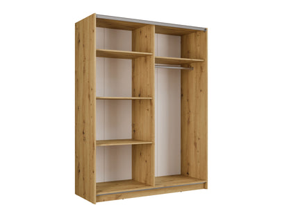 Szafa przesuwna z lustrem LINOX 150 cm Dąb artisan