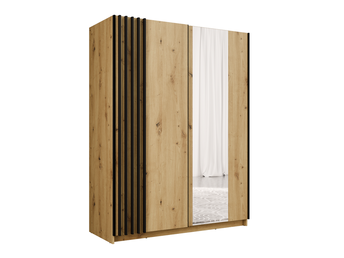 Szafa przesuwna z lustrem LINOX 150 cm Dąb artisan