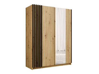 Szafa przesuwna z lustrem LINOX 150 cm Dąb artisan