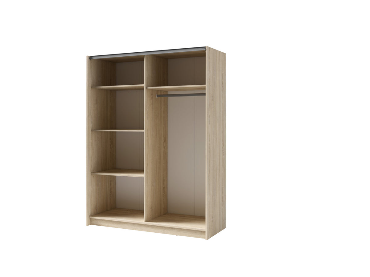 Szafa przesuwna z lustrem KOMAHO 150 cm Dąb sonoma