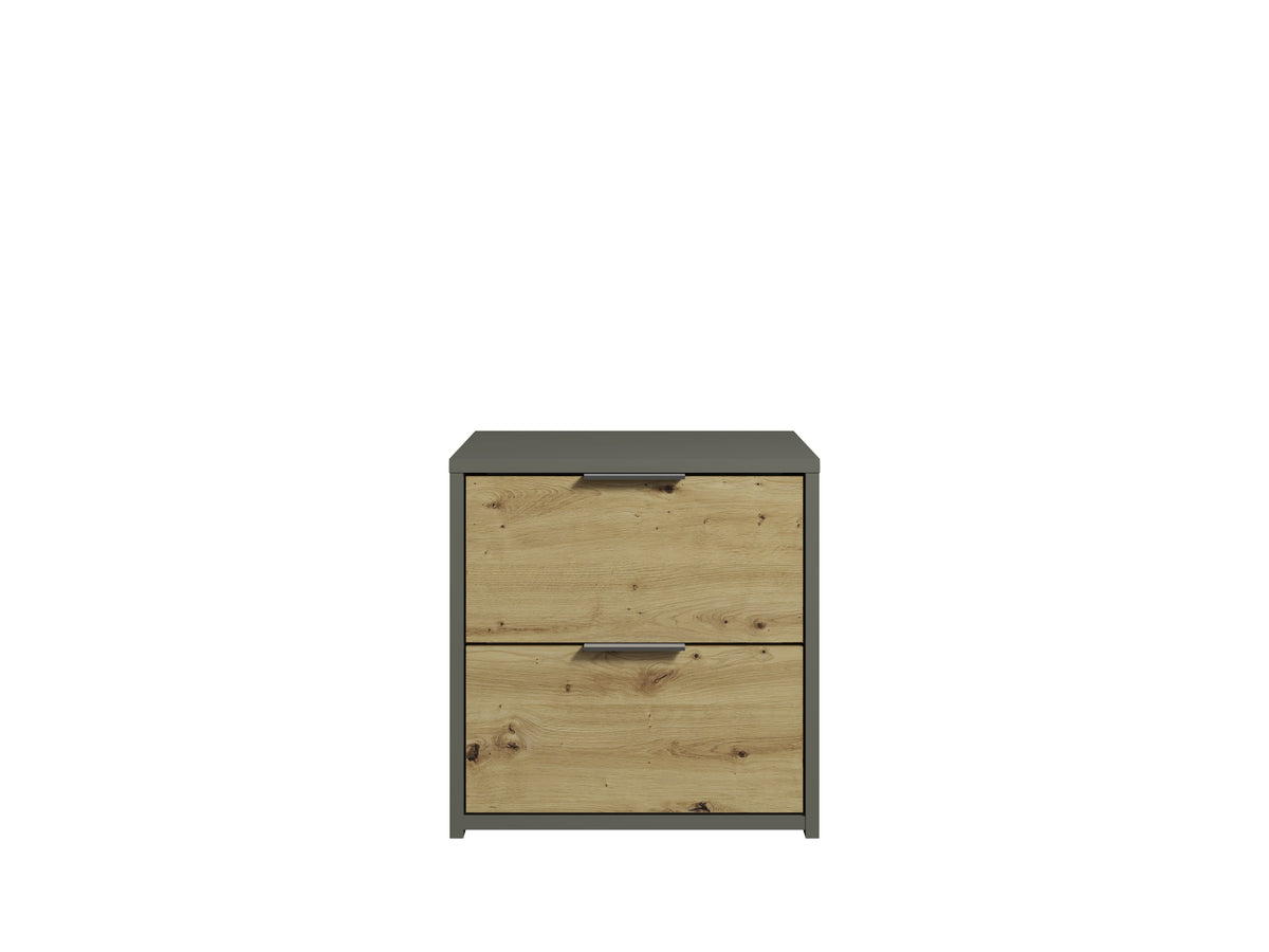 Stolik nocny NESTILA 45 cm Szary + Dąb artisan