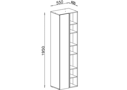 Regał półotwarty VALORIA 55 cm Eukaliptus