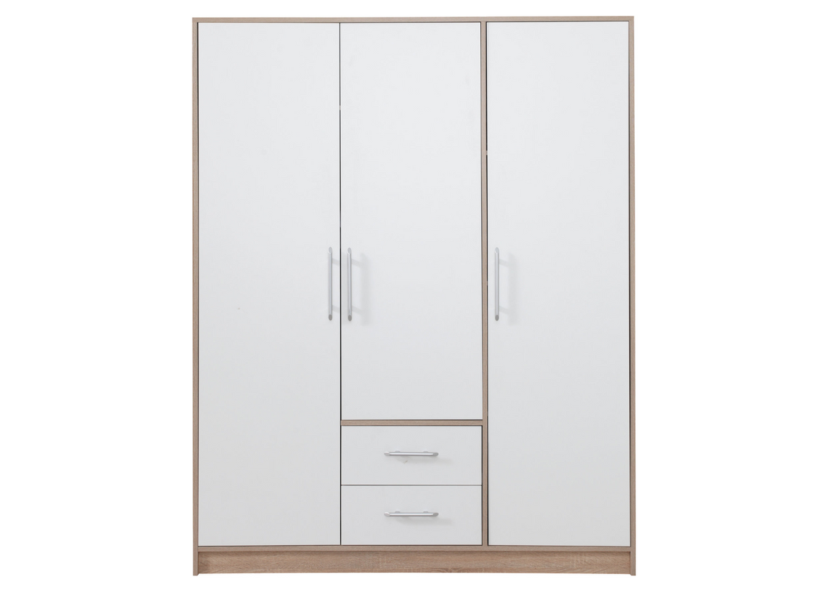 Szafa trzydrzwiowa VENTO 150cm Dąb sonoma + biały