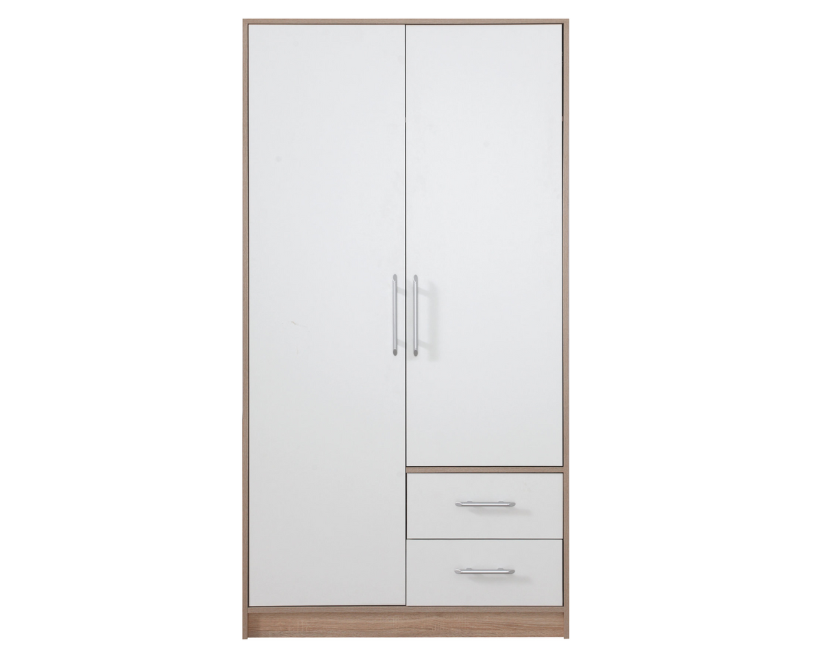 Szafa dwudrzwiowa VENTO 100 cm Dąb sonoma + biały