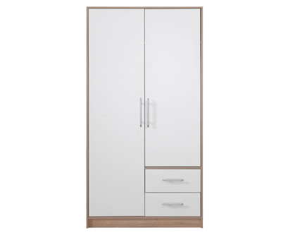 Szafa dwudrzwiowa VENTO 100 cm Dąb sonoma + biały