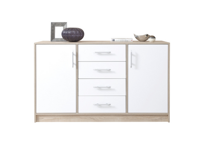 Komoda VENTO 140 cm Dąb sonoma + biały