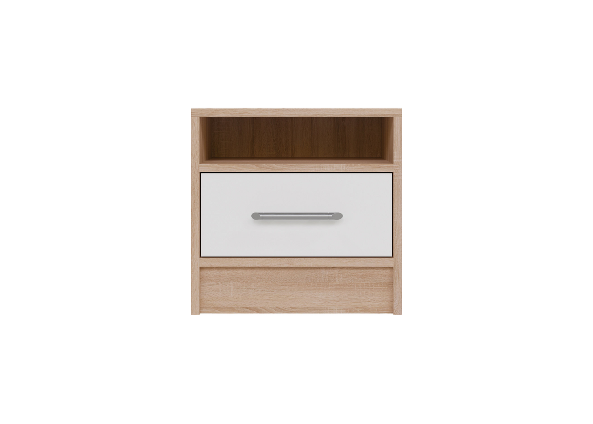 Stolik nocny VENTO 40 cm Dąb sonoma + biały