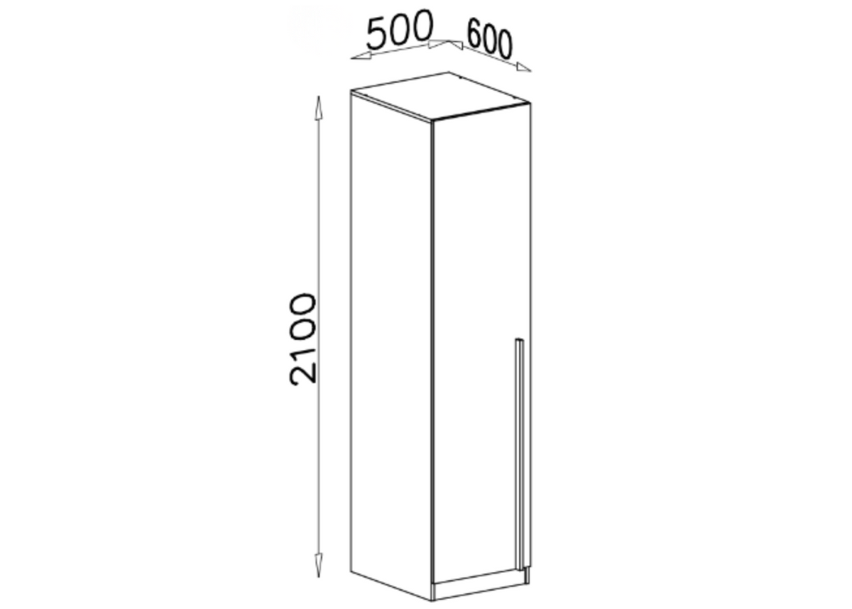 Szafa jednodrzwiowa ZIP 50 cm Dąb cremona