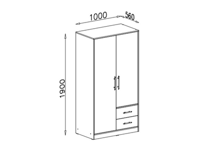 Szafa dwudrzwiowa VENTO 100 cm Kaszmir