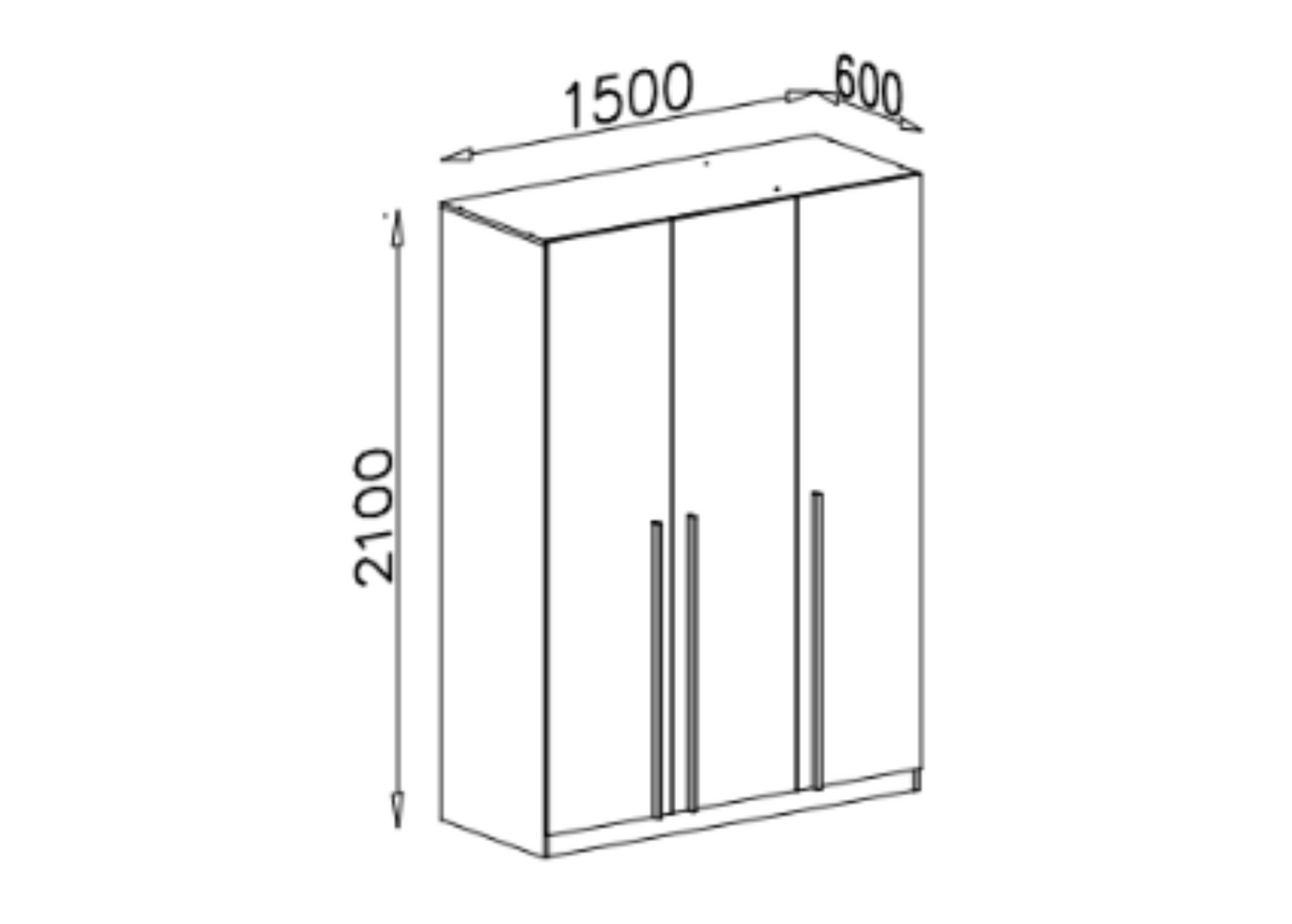 Szafa trzydrzwiowa ZIP 150 cm Dąb cremona