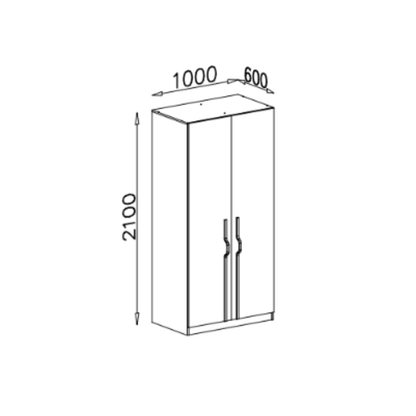 Szafa dwudrzwiowa ZIP 100 cm metalowy uchwyt Dąb cremona