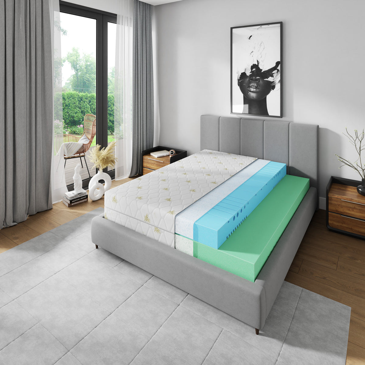 Materac piankowy CLOUD 160x200 Aloe Vera