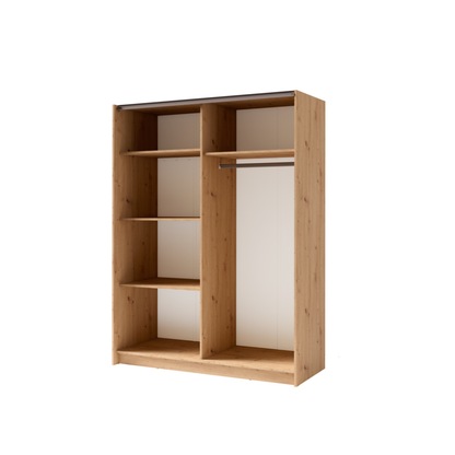 Szafa przesuwna z lustrem KOMAHO 150 cm Dąb artisan