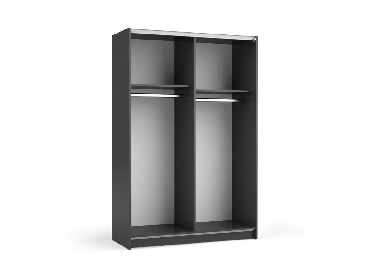 Szafa przesuwna z lustrem HELIAN 120 cm Czarny