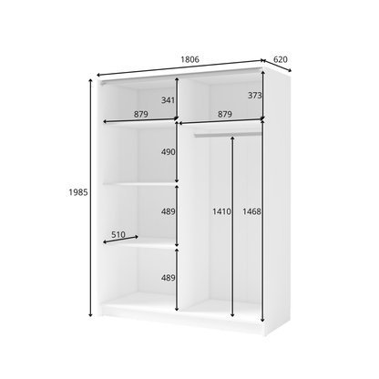 Szafa przesuwna KOMAHO 180 cm Biały