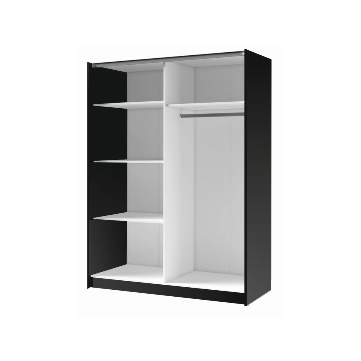 Szafa przesuwna z lustrem LINOX 150 cm Czarny