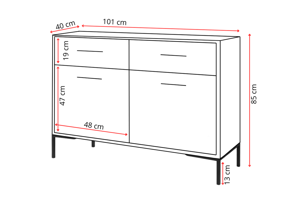 Komoda NORANO 100 cm Kaszmir